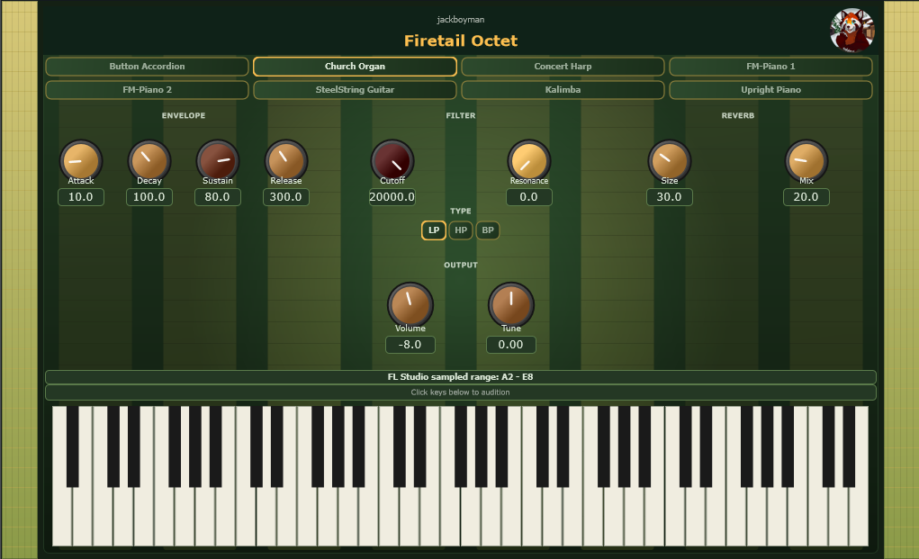 Firetail Octet VST3 instrument plugin screenshot